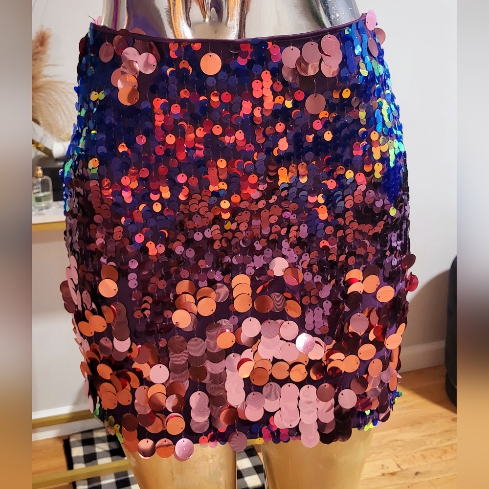 **NWT Pink Disco Sequin Mini Skirt**